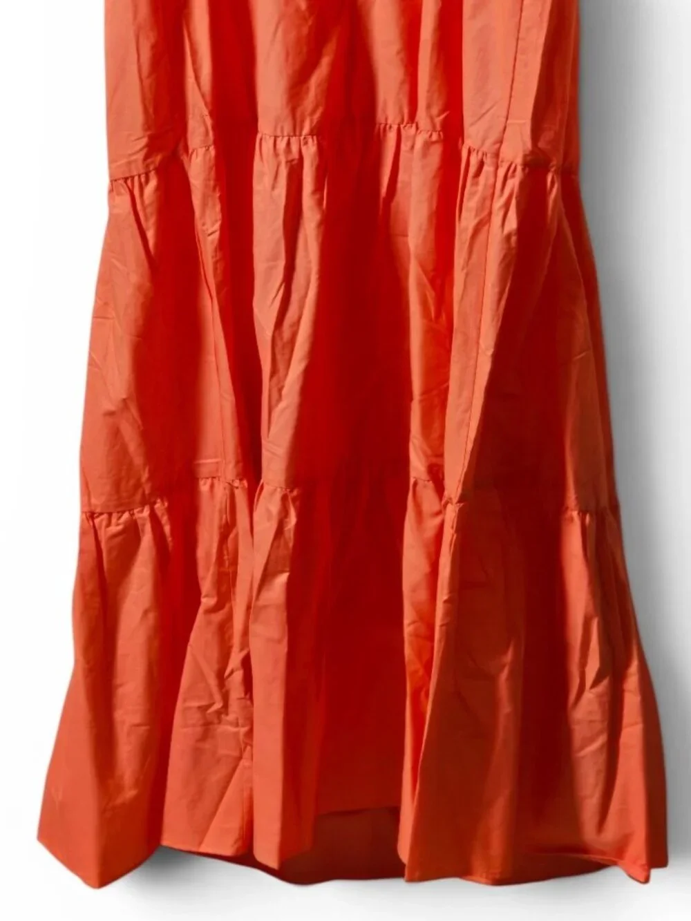 Gap Maternity XL Coral Orange Tiered Maxi Dress 100% Cotton Sleeveless Summer